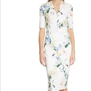 Ted Baker London Elegance Print V Neck Dress